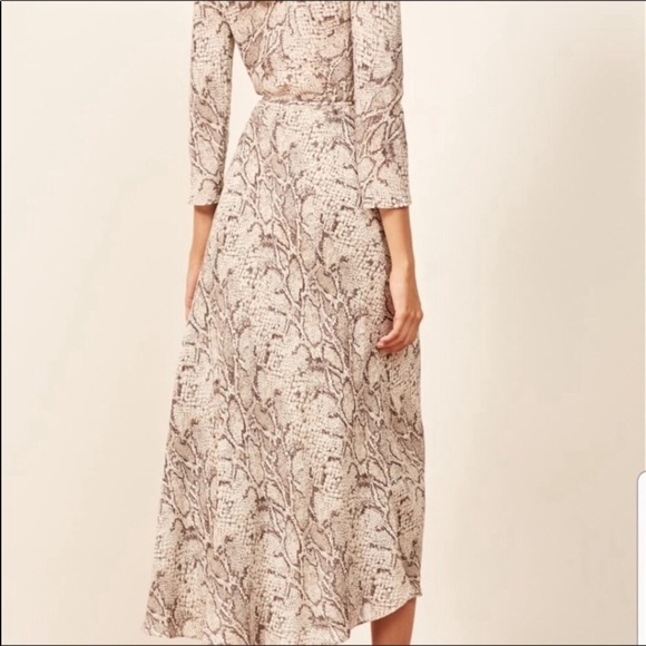 Reformation Jaz Wrap Midi Dress In Python - Picture 2 of 8